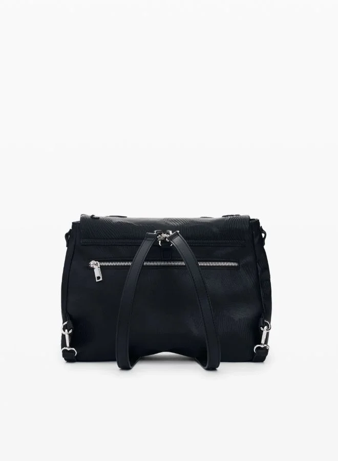 DESIGUAL Black Medium backpack embroidered charms for Women | Best Price UAE